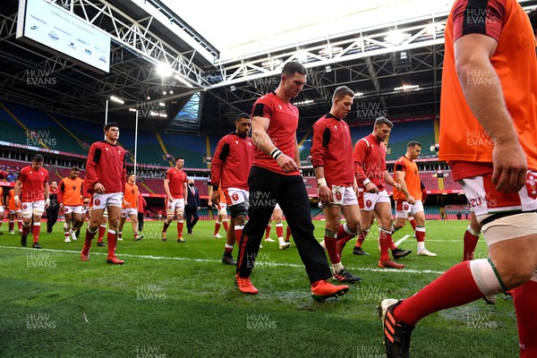 270221 - Wales v England - Guinness Six Nations - George North of Wales during warm up