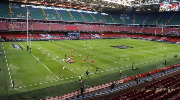 270221 - Wales v England, Guinness 2021 Six Nations Championship - Wales take on England in the 2021 Six Nations Championship behind closed doors at the Principality Stadium  because of Coronavirus restrictions