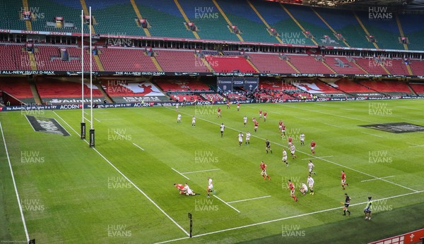 270221 - Wales v England, Guinness 2021 Six Nations Championship - Wales take on England in the 2021 Six Nations Championship behind closed doors at the Principality Stadium  because of Coronavirus restrictions