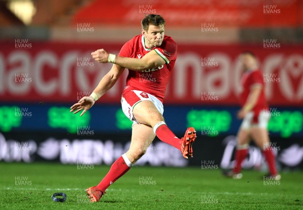 281120 - Wales v England - Autumn Nations Cup - Dan Biggar of Wales kicks at goal