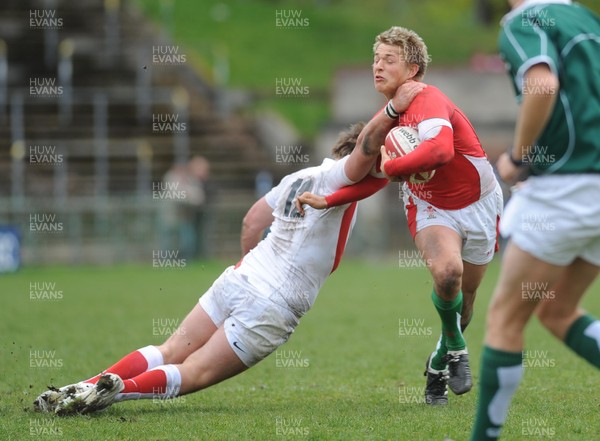 26.04.09 - Under 18 Six Nations Rugby -  Wales  England -  Wales' Lewis Robling is high tackled 