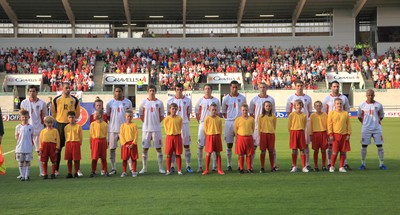 29.05.09 - Wales v Estonia, International Friendy, Llanelli -  The Wales team line up prior to kick off 