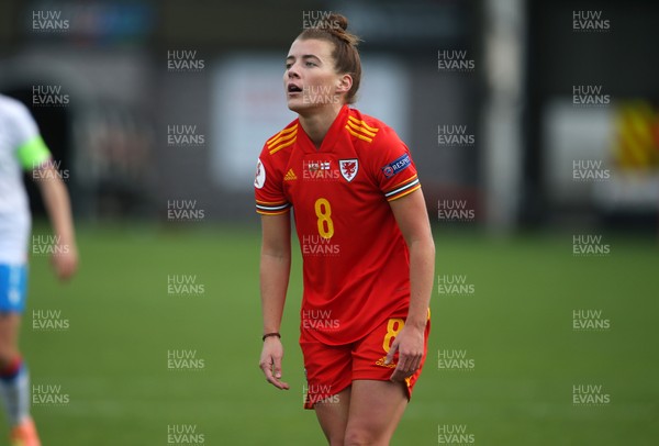 221020 - Wales Women v Faroe Islands - European Women's Championship Qualifier - Angharad James of Wales