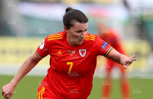 221020 - Wales Women v Faroe Islands - European Women's Championship Qualifier - Goal scorer Helen Ward of Wales