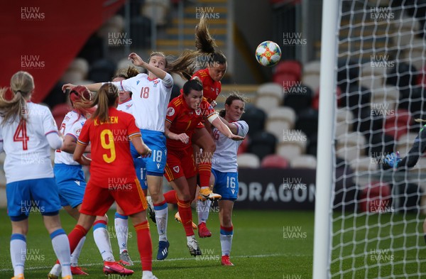 221020 - Wales Women v Faroe Islands - European Women's Championship Qualifier - Natasha Harding of Wales scores their third goal