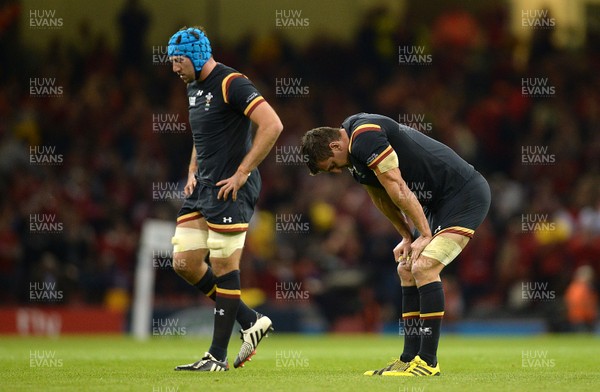 011015 - Wales v Fiji - Rugby World Cup 2015 -Justin Tipuric and Sam Warburton of Wales at the end of the game