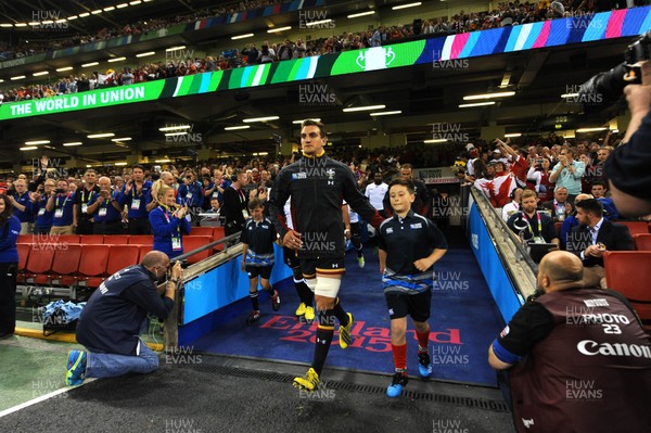 011015 - Wales v Fiji - Rugby World Cup 2015 -Sam Warburton of Wales leads out his side