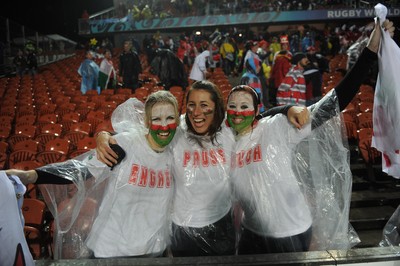 02.10.11 - Wales v Fiji - Rugby World Cup 2011 - Wales fans celebrate at the end of the game. 
