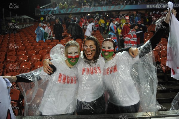 02.10.11 - Wales v Fiji - Rugby World Cup 2011 - Wales fans celebrate at the end of the game. 