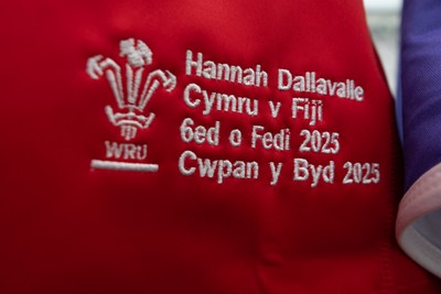 060925 - Wales v Fiji, Women’s Rugby World Cup - Hannah Dallavalle’s match shirt in the Wales changing room ahead of the match