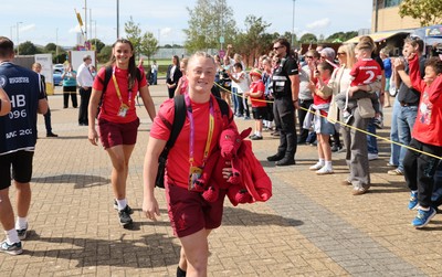 060925 - Wales v Fiji, Women’s Rugby World Cup - Seren Lockwood of Wales arrives at the stadium ahead of the match