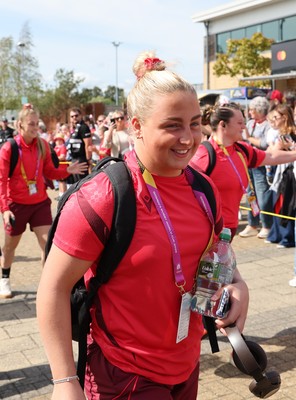 060925 - Wales v Fiji, Women’s Rugby World Cup - Molly Reardon of Wales arrives at the stadium ahead of the match