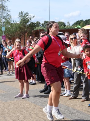 060925 - Wales v Fiji, Women’s Rugby World Cup - Maisie Davies of Wales arrives at the stadium ahead of the match
