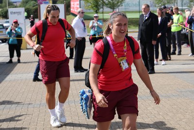 060925 - Wales v Fiji, Women’s Rugby World Cup - Kayleigh Powell of Wales arrives at the stadium ahead of the match