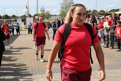 060925 - Wales v Fiji, Women’s Rugby World Cup - Courtney Keight of Wales arrives at the stadium ahead of the match