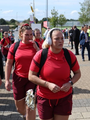 060925 - Wales v Fiji, Women’s Rugby World Cup - Kelsey Jones of Wales arrives at the stadium ahead of the match