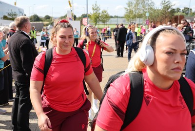 060925 - Wales v Fiji, Women’s Rugby World Cup - Gwenllian Pyrs of Wales arrives at the stadium ahead of the match