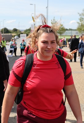 060925 - Wales v Fiji, Women’s Rugby World Cup - Gwenllian Pyrs of Wales arrives at the stadium ahead of the match