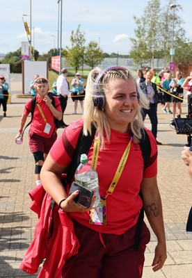 060925 - Wales v Fiji, Women’s Rugby World Cup - Alex Callender of Wales arrives at the stadium ahead of the match