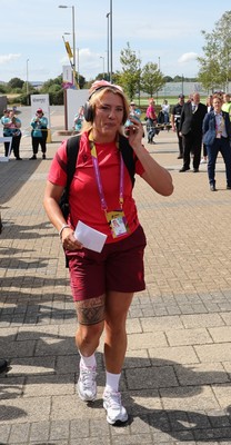 060925 - Wales v Fiji, Women’s Rugby World Cup - Georgia Evans of Wales arrives at the stadium ahead of the match