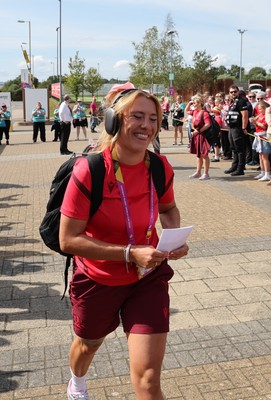 060925 - Wales v Fiji, Women’s Rugby World Cup - Georgia Evans of Wales arrives at the stadium ahead of the match