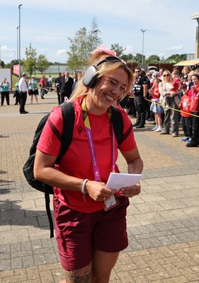 060925 - Wales v Fiji, Women’s Rugby World Cup - Georgia Evans of Wales arrives at the stadium ahead of the match