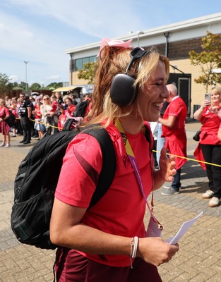 060925 - Wales v Fiji, Women’s Rugby World Cup - Georgia Evans of Wales arrives at the stadium ahead of the match