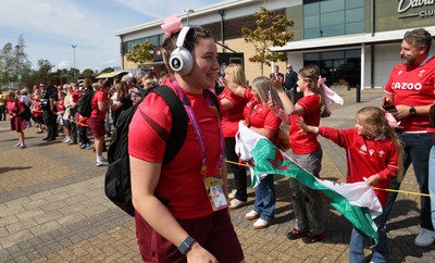 060925 - Wales v Fiji, Women’s Rugby World Cup - Gwen Crabb of Wales arrives at the stadium ahead of the match
