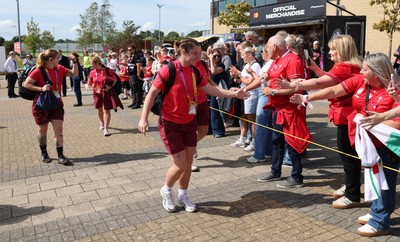 060925 - Wales v Fiji, Women’s Rugby World Cup - Kate Williams of Wales arrives at the stadium ahead of the match