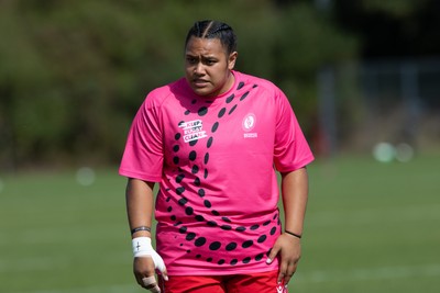 060925 - Wales v Fiji, Women’s Rugby World Cup - Sisilia Tuipulotu of Wales during warm up