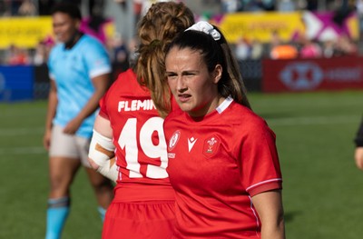 060925 - Wales v Fiji, Women’s Rugby World Cup - Kayleigh Powell of Wales at the end of the match