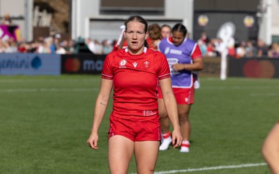 060925 - Wales v Fiji, Women’s Rugby World Cup - Carys Cox of Wales at the end of the match