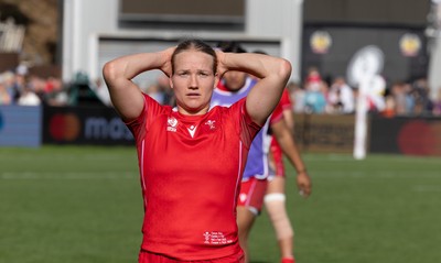 060925 - Wales v Fiji, Women’s Rugby World Cup - Carys Cox of Wales at the end of the match