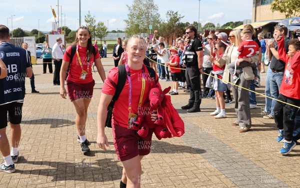 060925 - Wales v Fiji, Women’s Rugby World Cup - Seren Lockwood of Wales arrives at the stadium ahead of the match