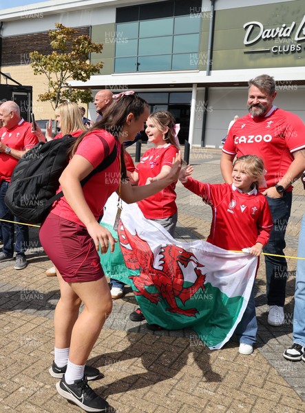 060925 - Wales v Fiji, Women’s Rugby World Cup - Branwen Metcalfe of Wales arrives at the stadium ahead of the match