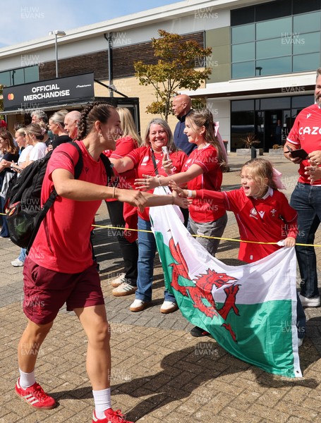 060925 - Wales v Fiji, Women’s Rugby World Cup - Jasmine Joyce-Butchers of Wales arrives at the stadium ahead of the match
