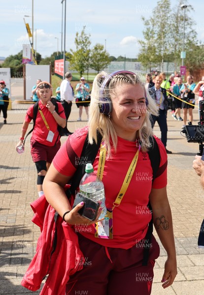 060925 - Wales v Fiji, Women’s Rugby World Cup - Alex Callender of Wales arrives at the stadium ahead of the match