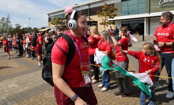 060925 - Wales v Fiji, Women’s Rugby World Cup - Gwen Crabb of Wales arrives at the stadium ahead of the match