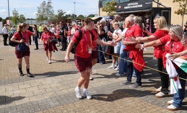 060925 - Wales v Fiji, Women’s Rugby World Cup - Kate Williams of Wales arrives at the stadium ahead of the match