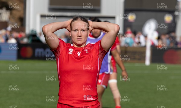 060925 - Wales v Fiji, Women’s Rugby World Cup - Carys Cox of Wales at the end of the match