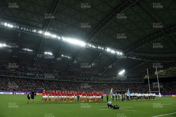 091019 - Wales v Fiji - Rugby World Cup - Pool D - Wales during the anthem