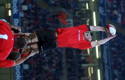 9-11-02 Wales v Fuji  Wales new boy Dafydd Jones takes early lineout ball  for Wales.  