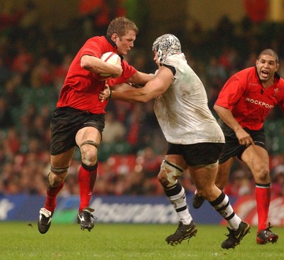 09.11.02  Wales v Fiji  Wales Dafydd Jones hands off Richard Nyholt   