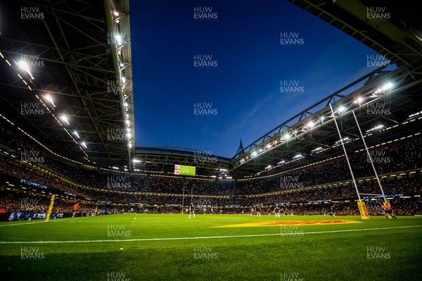 141121 - Wales v Filji - Autumn Nations Series -  General view of the stadium with phone lights 