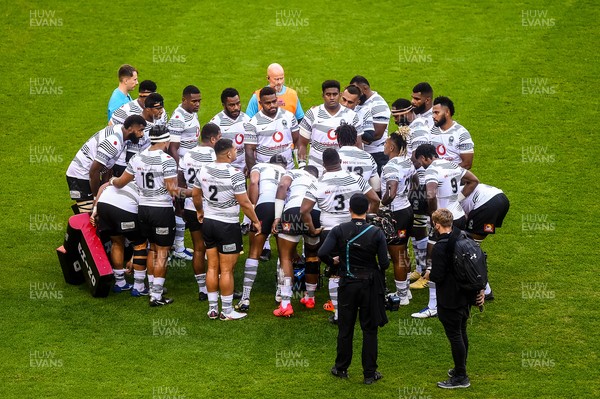 141121 - Wales v Filji - Autumn Nations Series - Fiji team huddle ahead of the game 