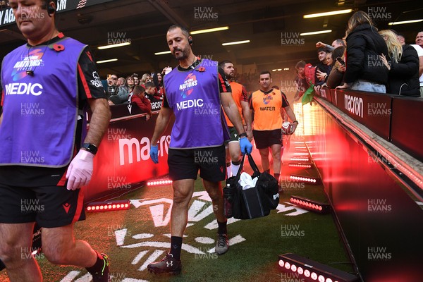 141121 - Wales v Fiji - Autumn Nations Series - John Miles runs out of the tunnel