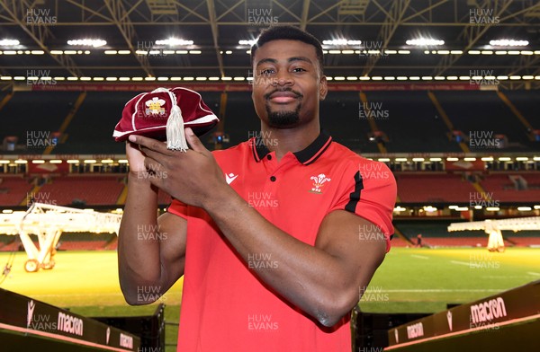 141121 - Wales v Fiji - Autumn Nations Series - Christ Tshiunza of Wales after receiving his first cap