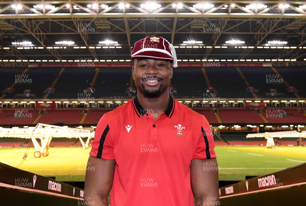 141121 - Wales v Fiji - Autumn Nations Series - Christ Tshiunza of Wales after receiving his first cap