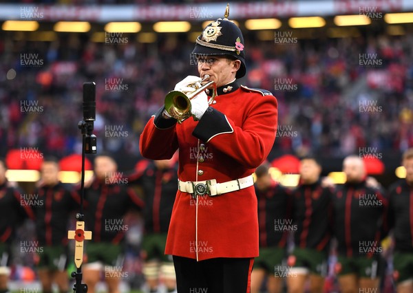 141121 - Wales v Fiji - Autumn Nations Series - Bugler performs on Remembrance Day