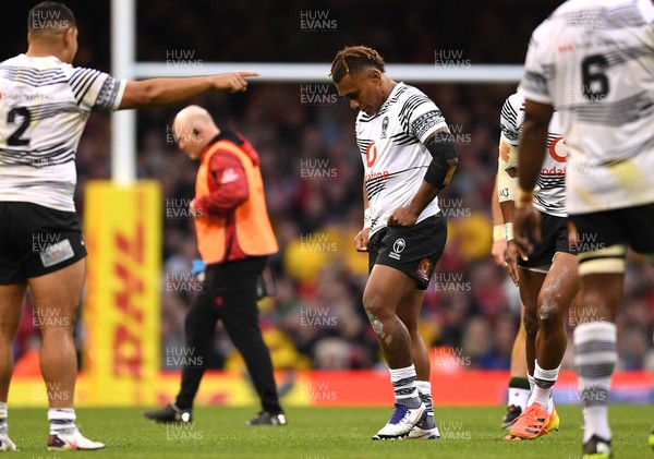 141121 - Wales v Fiji - Autumn Nations Series - Eroni Sau of Fiji leaves the field after being shown a red card
